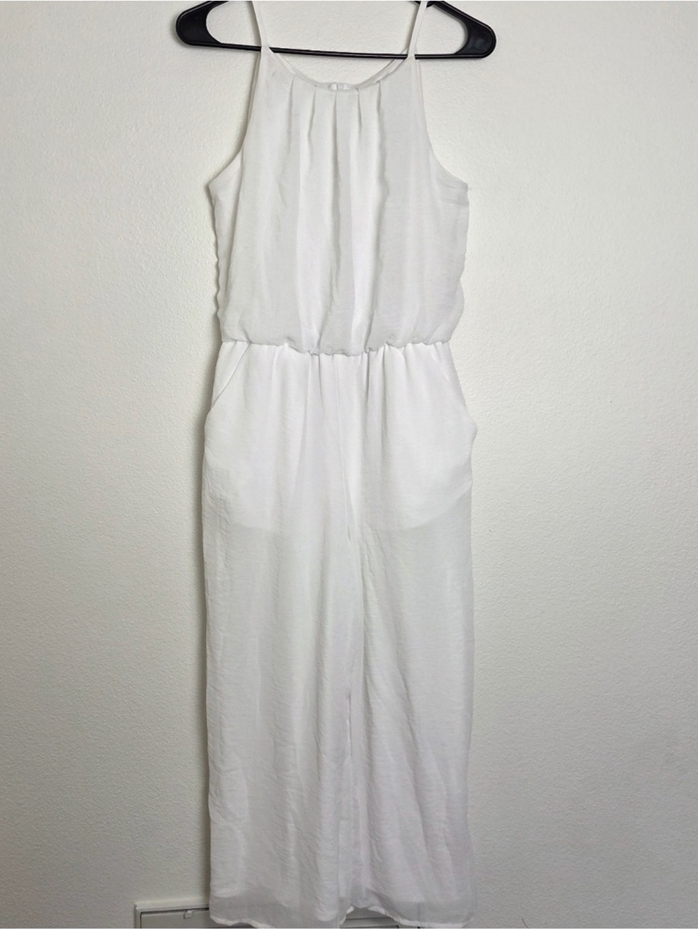 Tacera Boutique White Sleeveless Blouson zip up elastic waist Romper Excellent 🤩